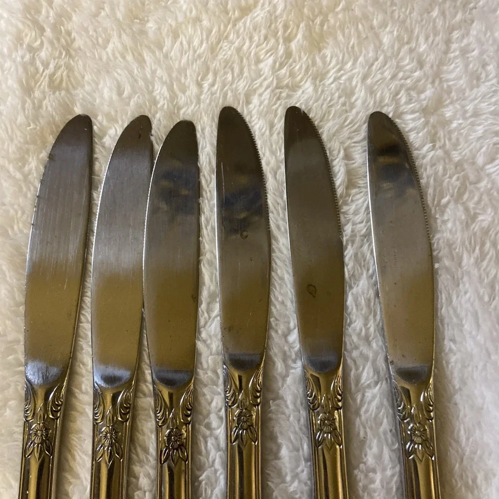 Rogers Stainless Flatware Dream Rose Dinner Knives‎ Knife Butter 8 5/8